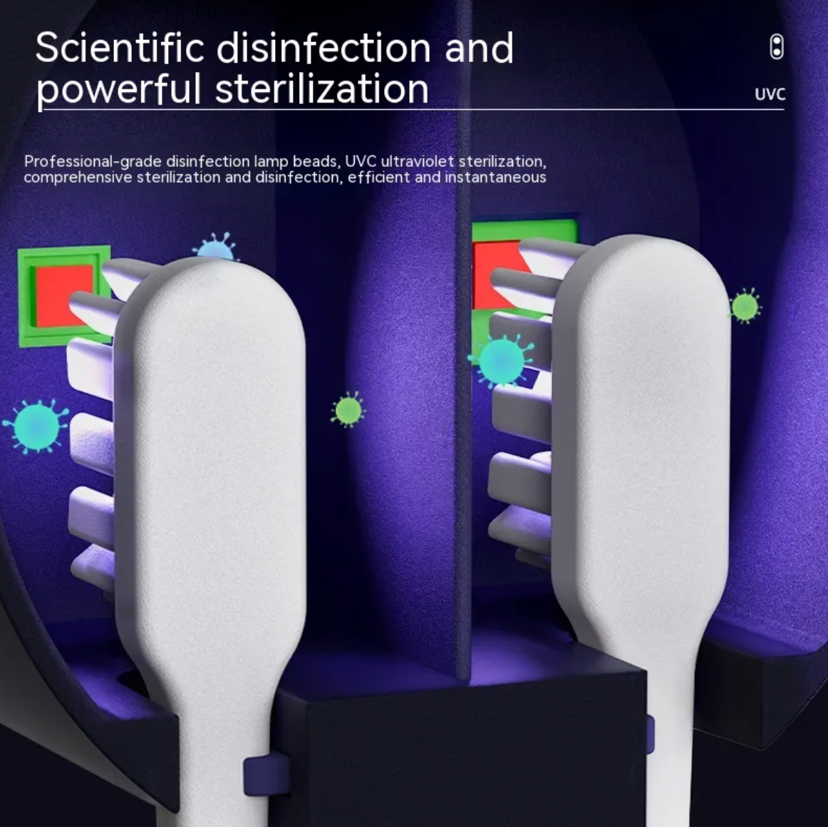 Esterilizador de cepillo de dientes portátil con UV